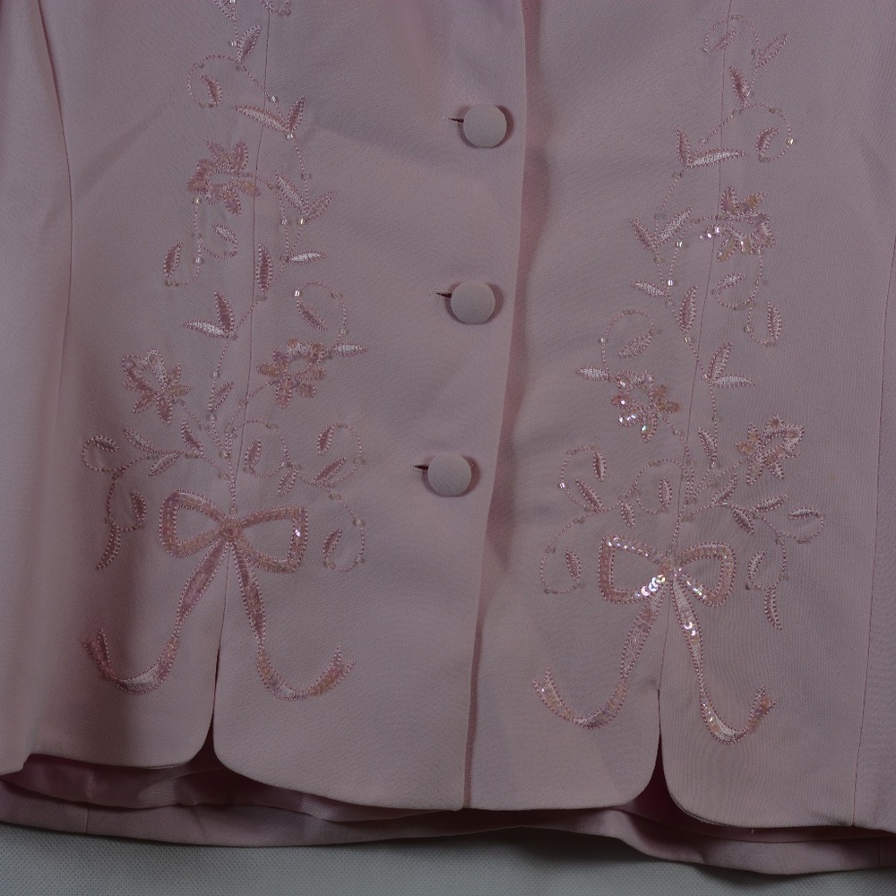 Tradition Petite Pink Embroidered/Beaded Skirt Suit SZ 16P NWOT